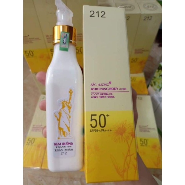 Kem body trắng da sắc hương chống nắng 212