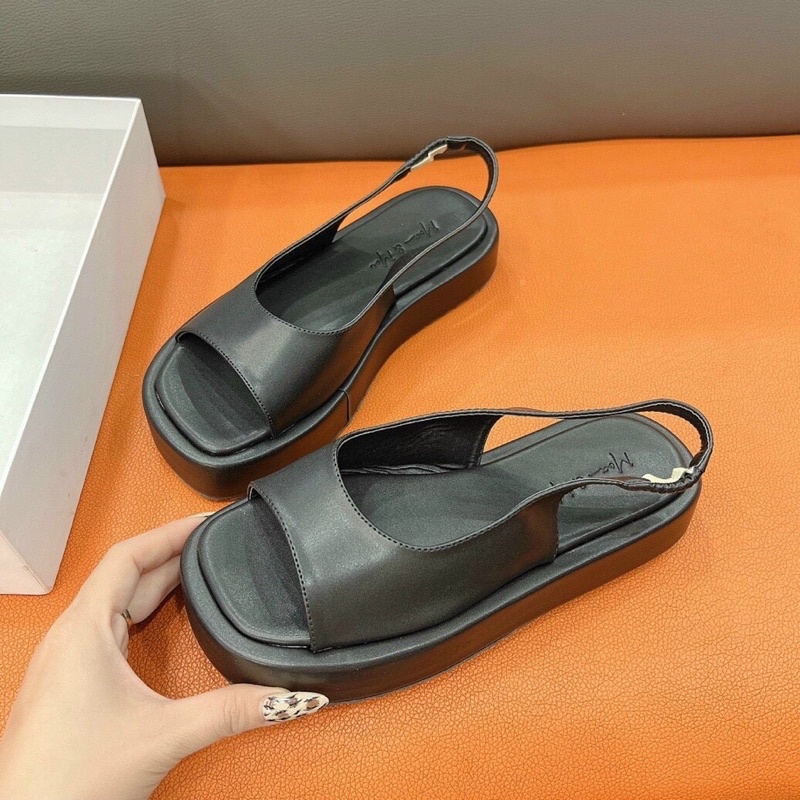 dép sandal cao su đế bằng phong cách hàn quốc