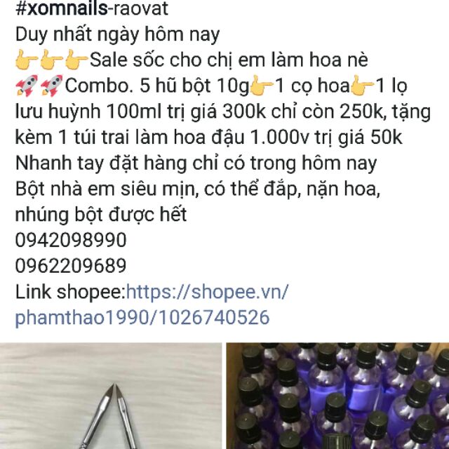 combo 5 hũ bột và lưu huỳnh