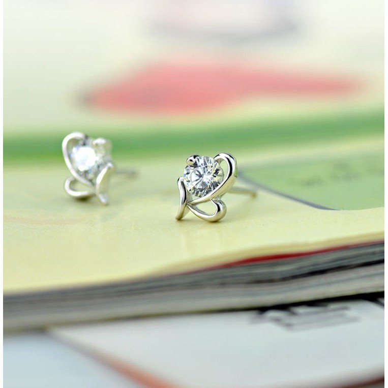 Hoa tai bạc 925 đính đá sang trọng