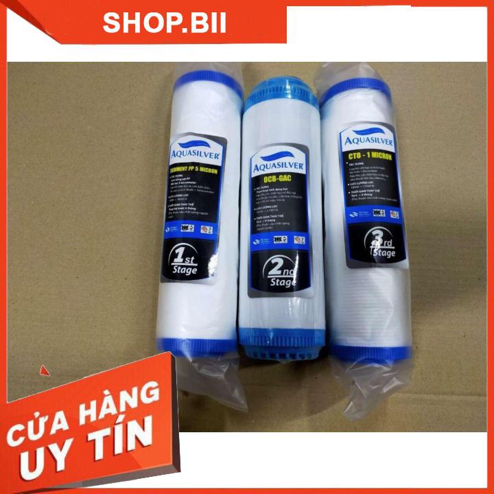 Combo Lõi Lọc Nước RO 1-2-3 Aquasilver Hàn Quốc Cao Cấp Chính Hãng Giá Rẻ Lắp Cho Các Loại Máy Lọc Nước R/O.