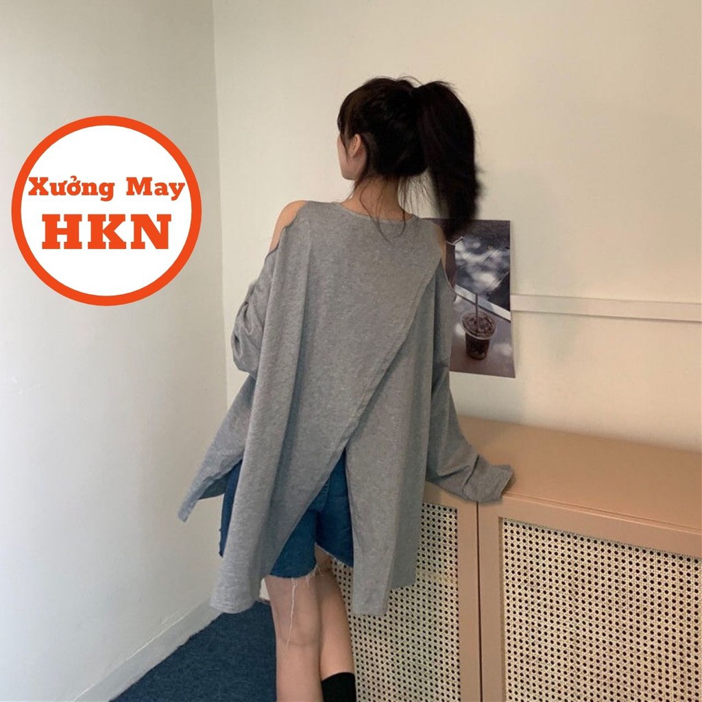 Áo Nữ Khoét 2 Bên Vai Xẻ Lệch Tầng Phong Cách Trẻ Trung Thời Trang 3 Màu Mã 619 Xưởng May HKN