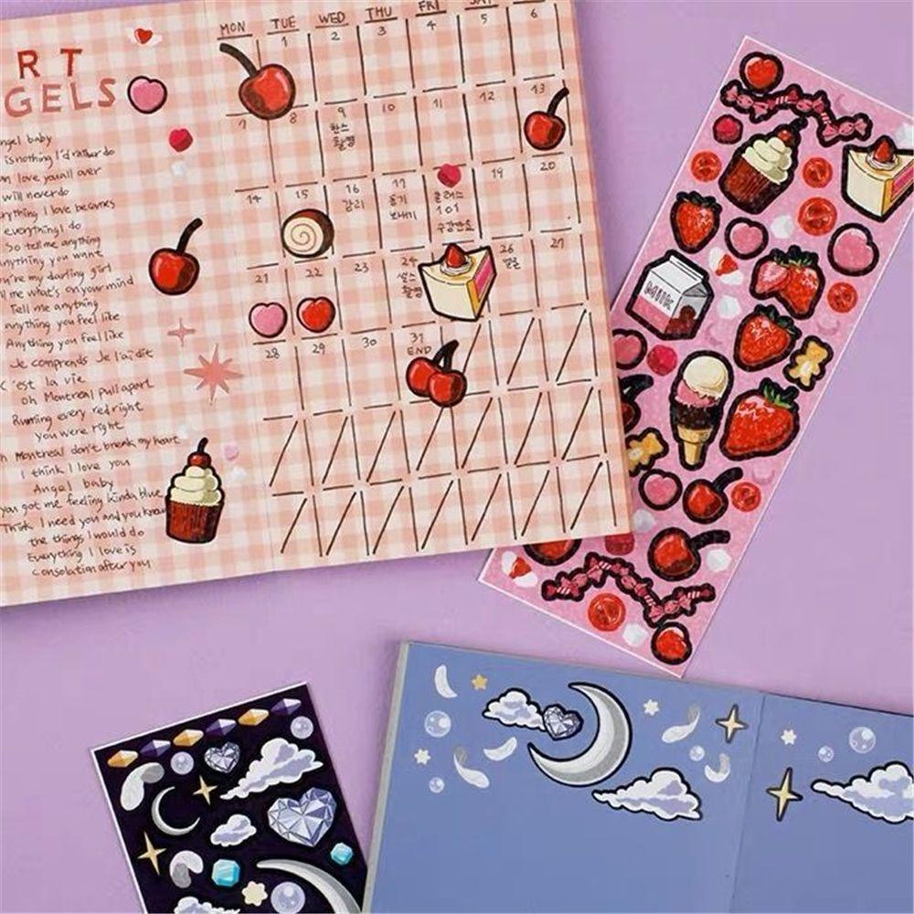 Sticker Dán Trang Trí Sổ Tay DIY Hình Trăng Sao Chống Nước