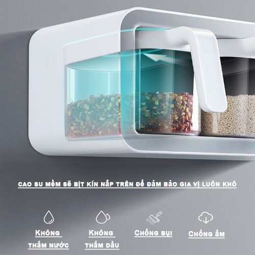 Kệ gia vị kèm thìa ECOCO cao cấp 2 ngăn và 3 ngăn không cần khoan tường