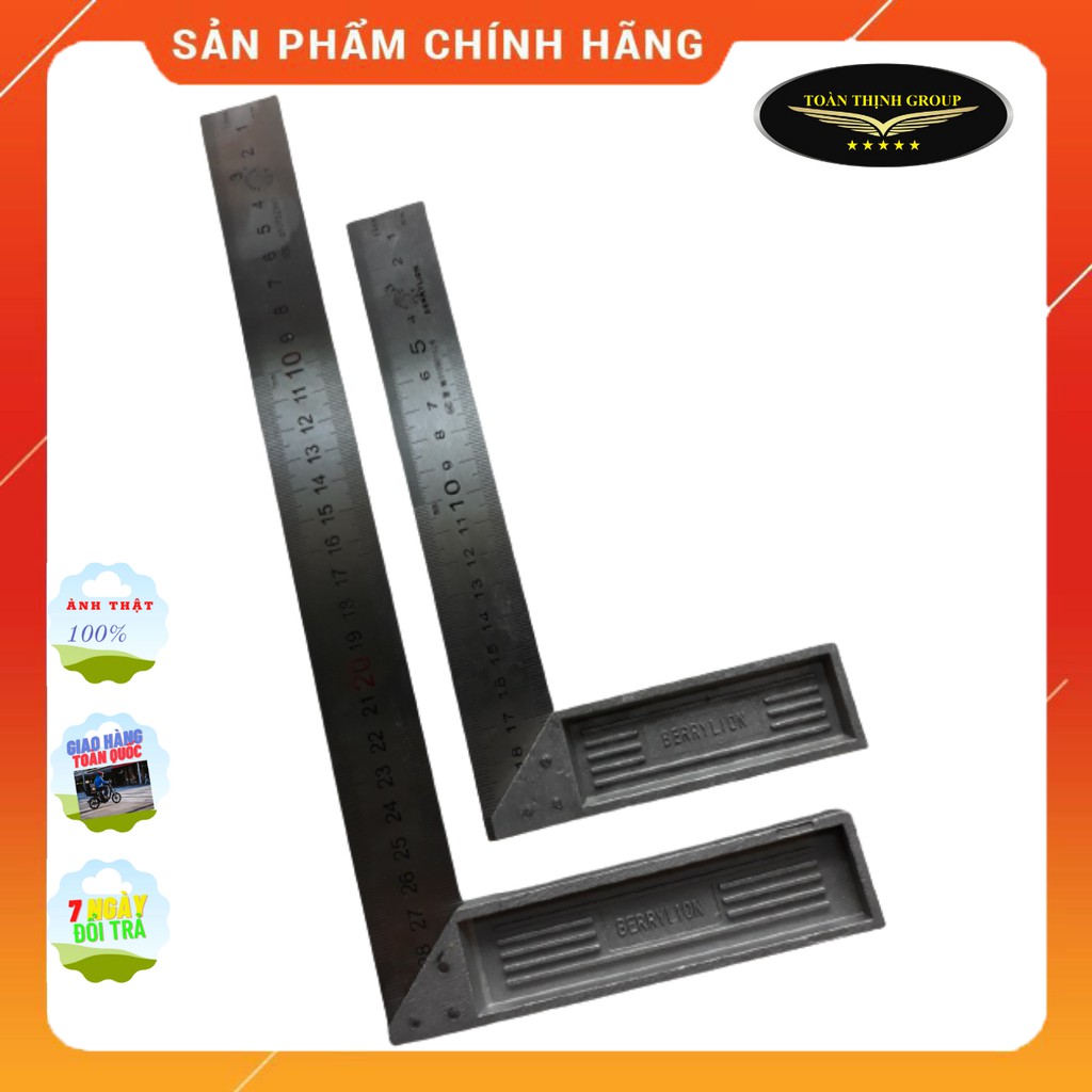 Thước Đo Góc Vuông Hiệu BERRYLION Chính Hãng - Nhiều Kích Cỡ 25cm, 30cm, 50cm - Ke Góc Vuông - Ê Ke Góc