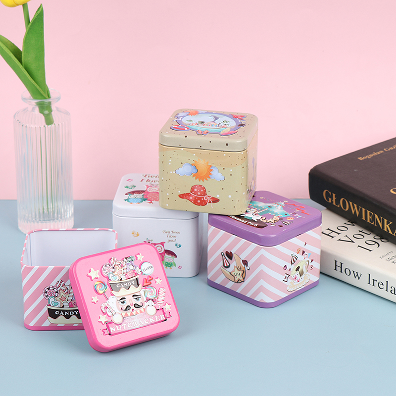 Hộp thiếc đựng trang sức / kẹo nhiều màu sắc tùy chọn