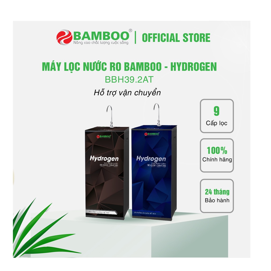 [Mã BMBAU300 giảm 10% đơn 499K] Máy lọc nước RO Bamboo Hydrogen 9 cấp lọc