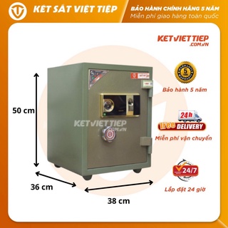 Két sắt việt tiệp vân tay kvt50vt màu xanh chống cháy chống trộm chống khoan phá hiện đại 2021 công ty két sắt việt tiệp