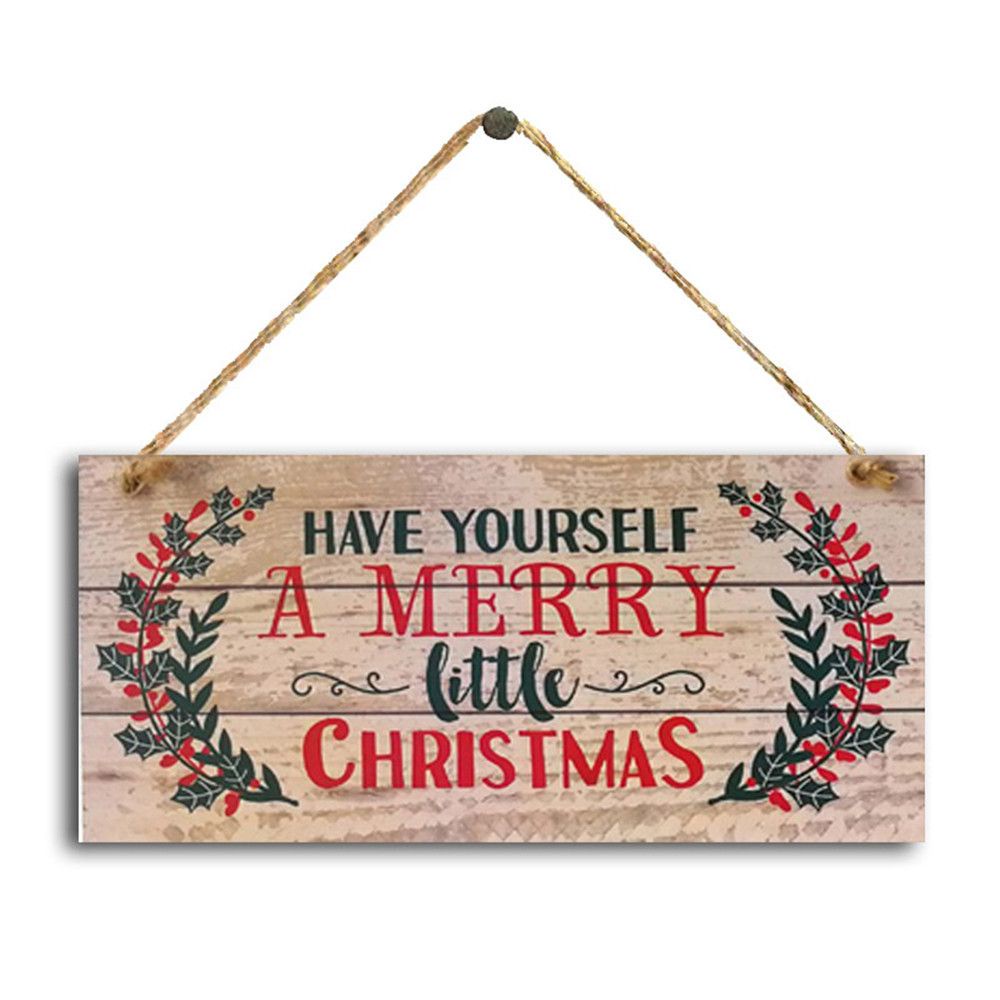 Bảng Gỗ Treo Cửa In Chữ Merry Christmas Trang Trí Nhà Cửa/Giáng Sinh