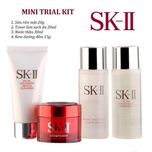 bộ sản phẩm dưỡng trắng SK II mini