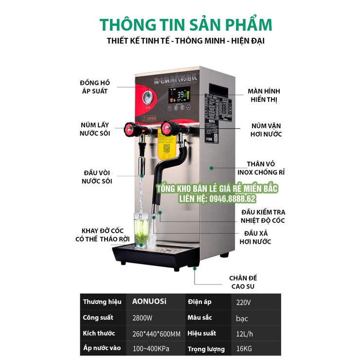 Máy đun nước nóng áp suất cao kèm sục nóng siêu sale