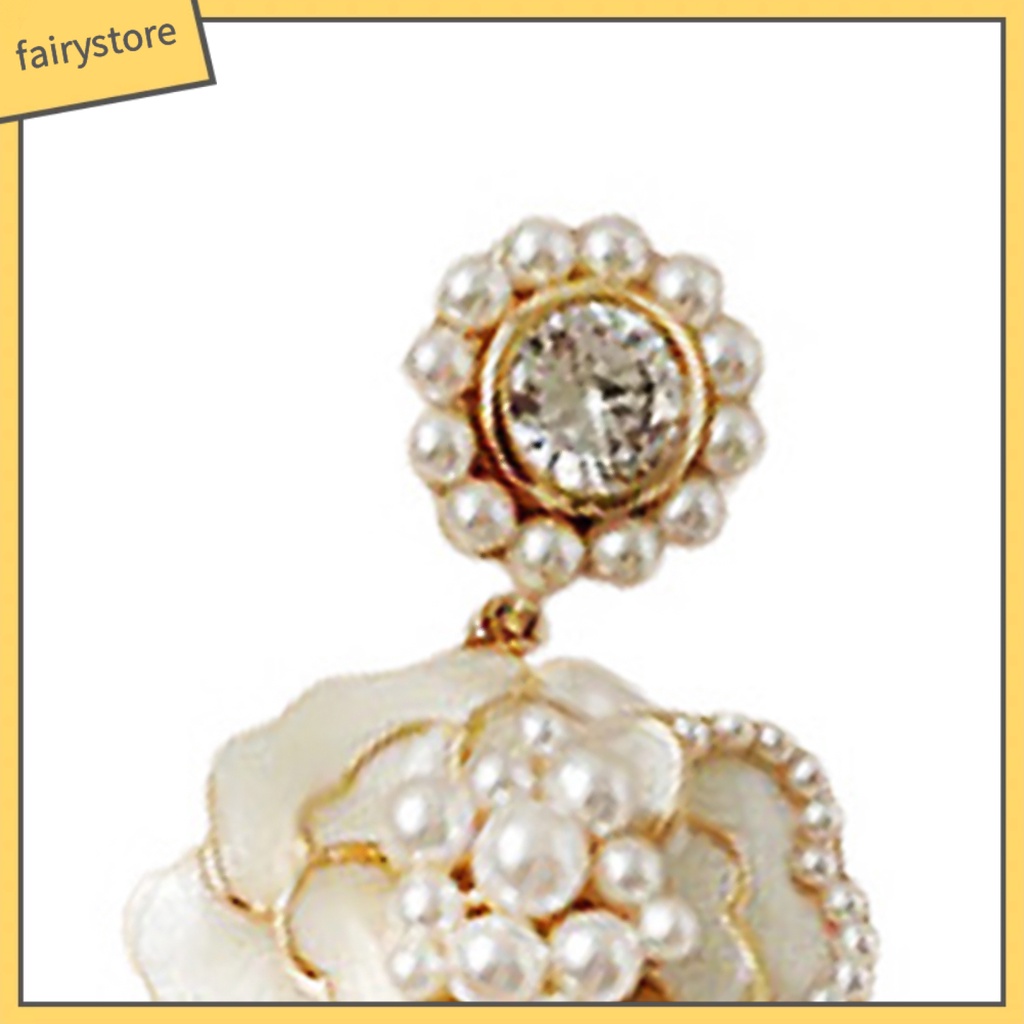 Bông tai hình hoa trà bằng hợp kim chống oxy hóa chất lượng