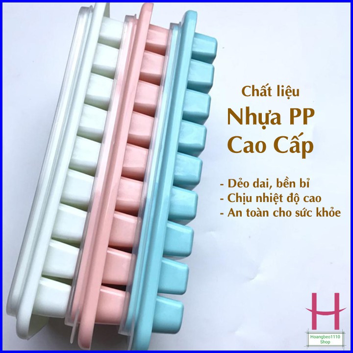 Vỉ đá, Khay đá có nắp 9 viên dài Nhựa Việt Nhật , khuôn thạch rau câu, kẹo dẻo cute MS:6933 { H }