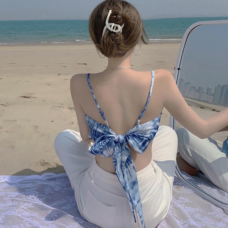 Áo Yếm Lửng Mỏng Hai Dây Hở Lưng gợi Cảm Cho Nữ