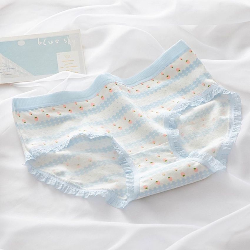 Quần lót cotton, quần lót nữ ren viền kháng khuẩn thấm hút mồ hôi họa tiết cute dễ thương baby L805