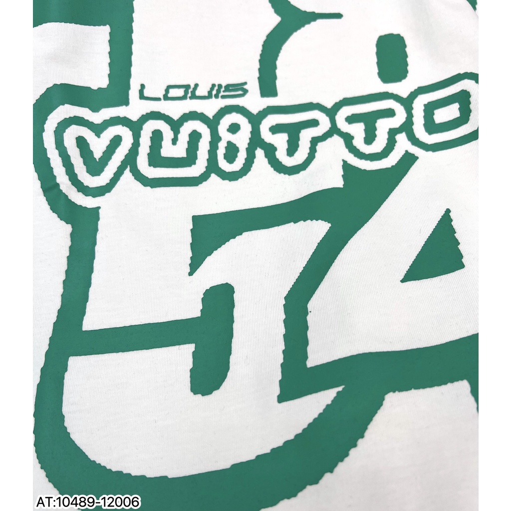 Áo phông LV1854 họa tiết logo in chìm phối cánh tay đẳng cấp 2 màu đen trắng