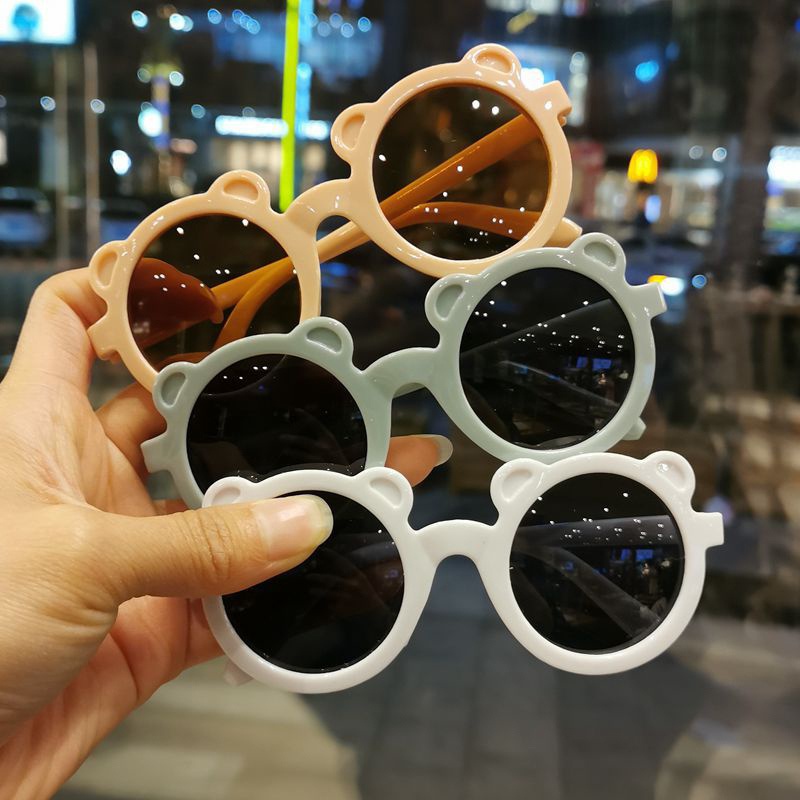 Kính Mát Gọng Tròn Hình Tai Gấu Dễ Thương Thời Trang Cho Bé Gái