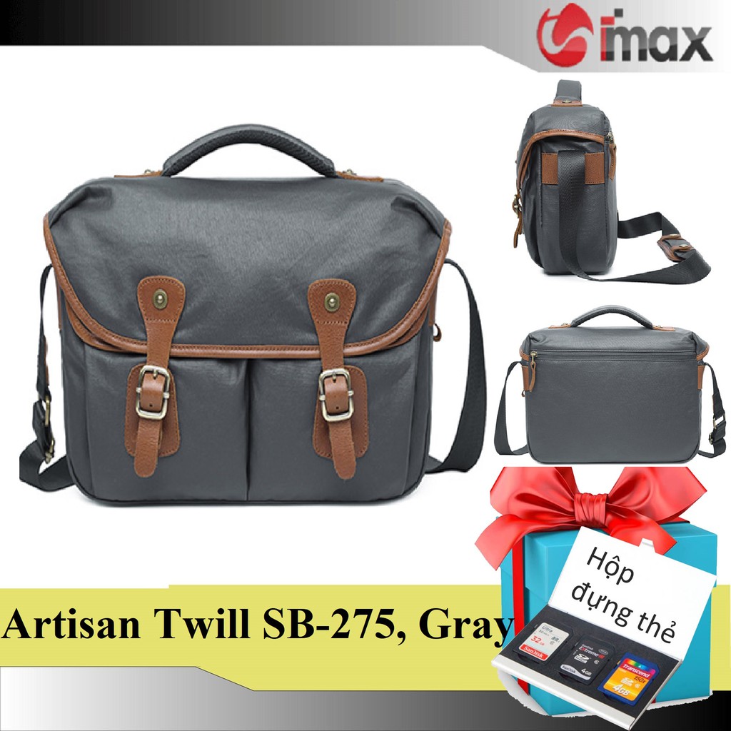 Túi máy ảnh đeo chéo Artisan Twill SB-275, 3 màu, Tặng hộp đựng thẻ nhớ