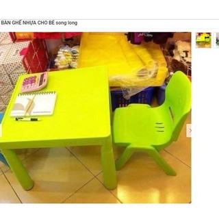 Bộ Bàn Ghế Nhựa Trẻ Em Song Long Thần Thánh ( Song Long Plastic ) Bộ Gồm 1 Bàn Và 1 Ghế
