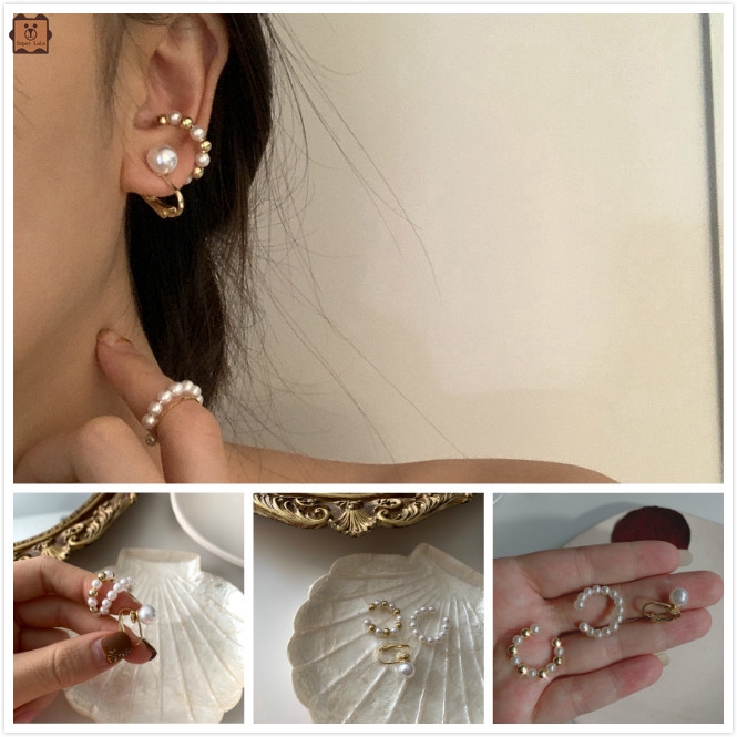 Bộ 3 chiếc khuyên tai đính ngọc trai kiểu dáng thời trang dành cho nữ