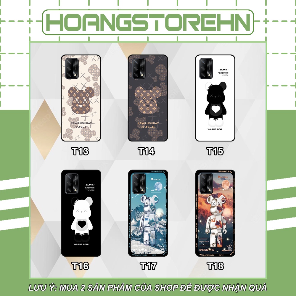 Ốp Oppo A54 / A74 / A95 4G in hình họa tiết Mountain, Be@rbrick dễ thương (T13 - T18)