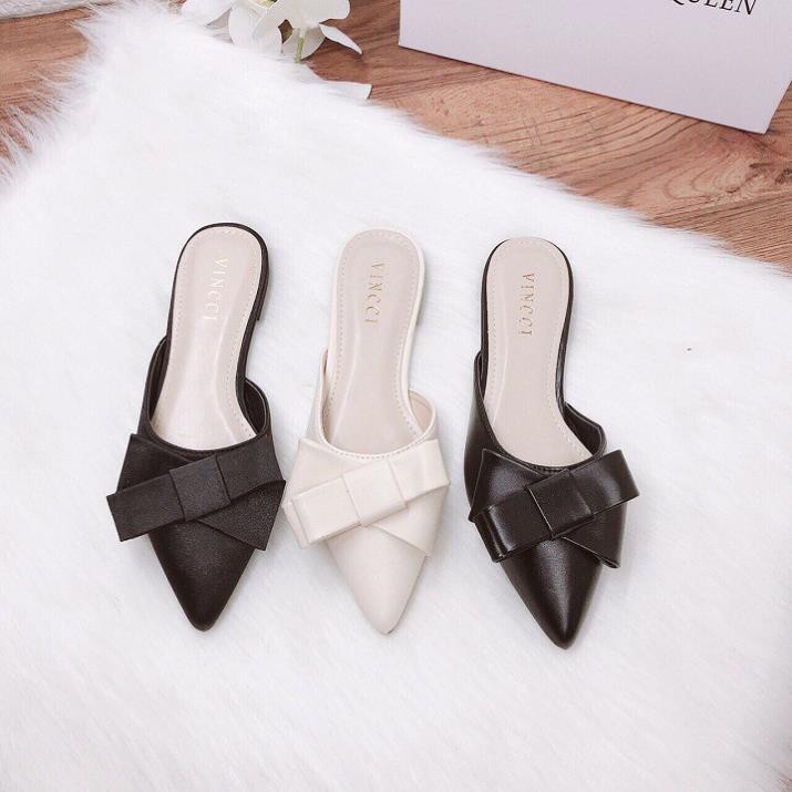 A11 - Giày nữ, sục nữ mũi nhọn 3 cánh, đế 2 cm | BigBuy360 - bigbuy360.vn