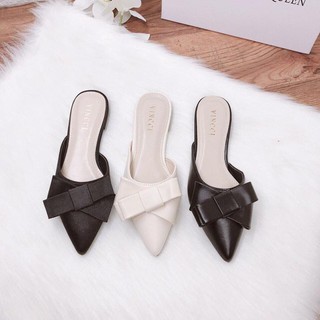 A11 - giày nữ, sục nữ mũi nhọn 3 cánh, đế 2 cm