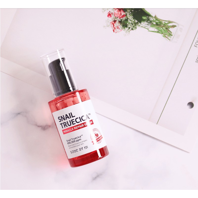 Tinh chất ốc sên đen giảm sẹo lõm sẹo mụn Some By Mi Snail Truecica Miracle Serum 50ml