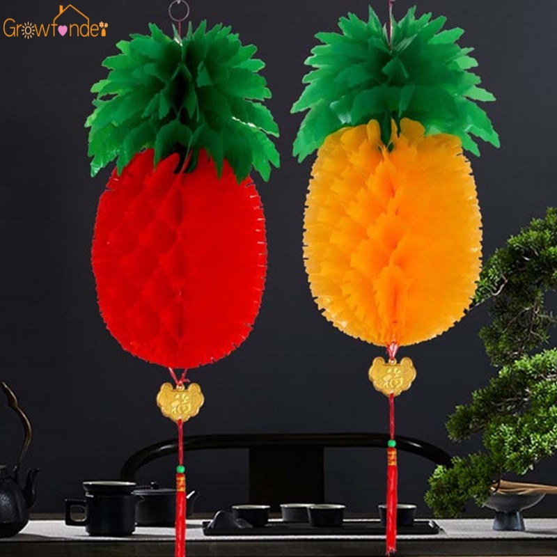 Lồng đèn giấy 20/30cm hình quả dứa dễ thương tùy chọn