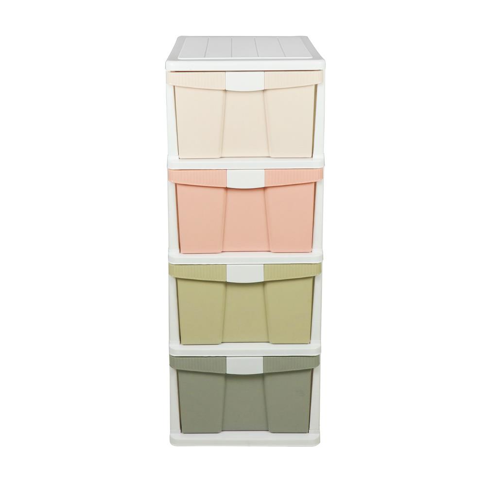 HomeBase STACKO Tủ nhựa 4 tầng 1057M4 Thái Lan W50xH104xD40cm màu Pastel