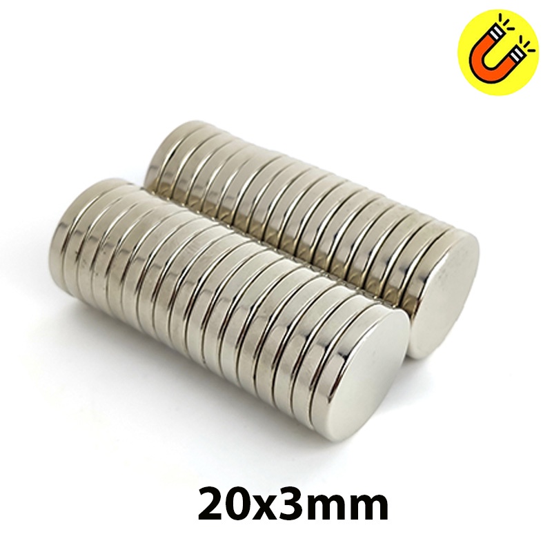 Nam châm đất hiếm neodymium 20x3mm từ tính khỏe N35