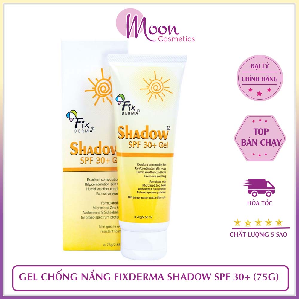 ✅[Chính Hãng] Kem chống nắng vật lý dạng gel Fixderma Shadow Gel SPF 30+ 75g