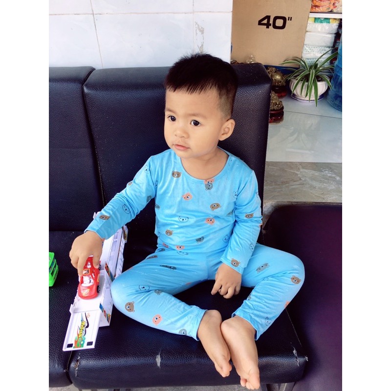 Bộ tay dài thun lạnh Minky Mom bò sữa cho bé trai bé gái từ 7-19kg