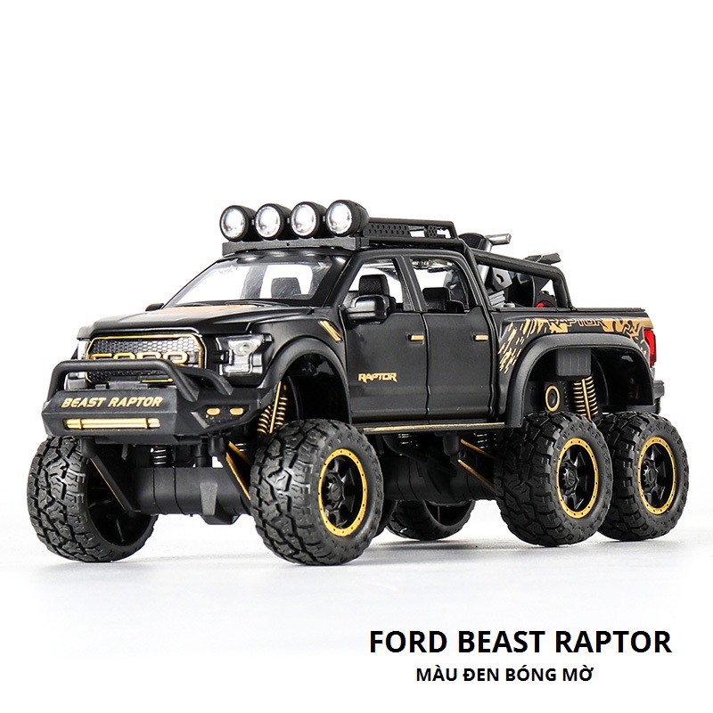 [VIDEO THẬT]Đồ Chơi Ô Tô Mô Hình Tĩnh Xe  Bán Tải Ford F-150 Beast Raptor 6X6, Bằng Sắt Tỷ Lệ 1:28 Cao Cấp Giá Rẻ cho bé