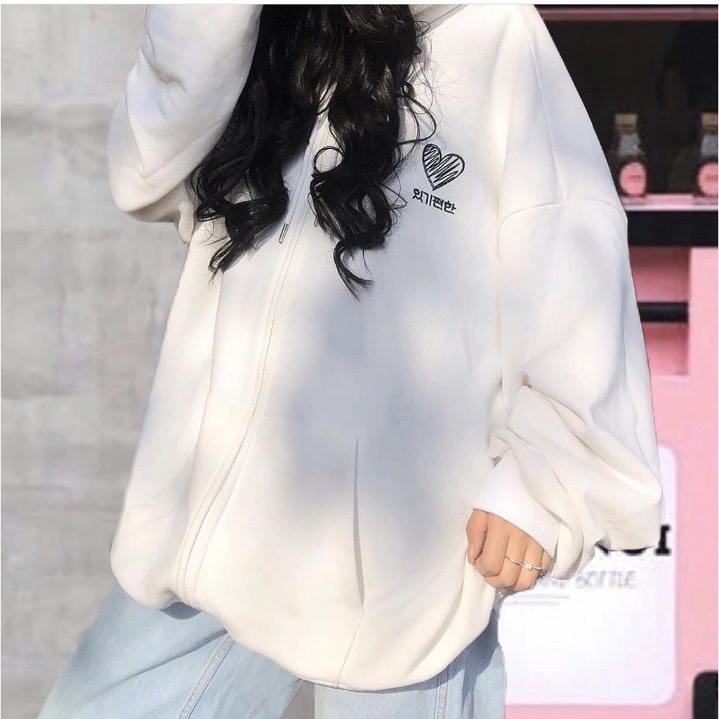 [Mã SKAMCLU7 giảm 10% tối đa 50K đơn 0Đ] Áo khoác unisex form rộng Nỉ Hàn Quốc Heart, nam nữ ulzzang WIND