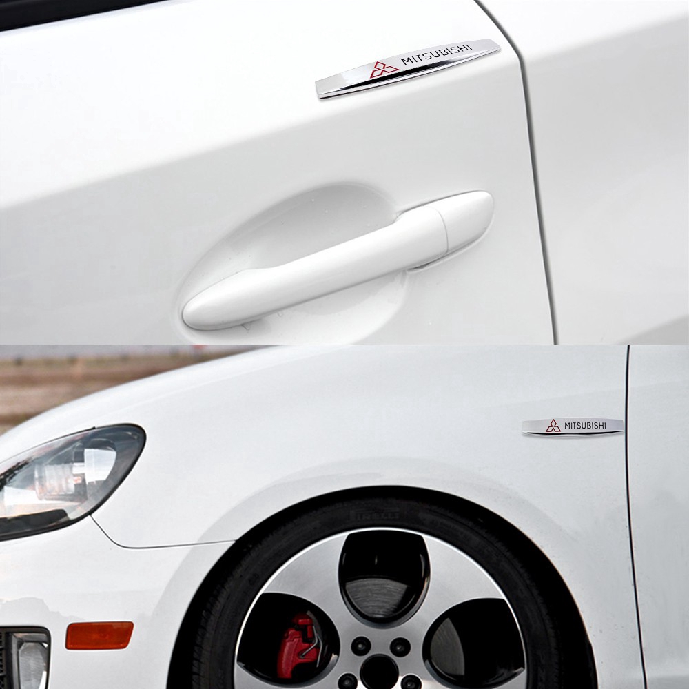 Bộ 2 miếng dán trang trí xe hơi bằng kim loại cho Mitsubishi Asx Lancer Eclipse
