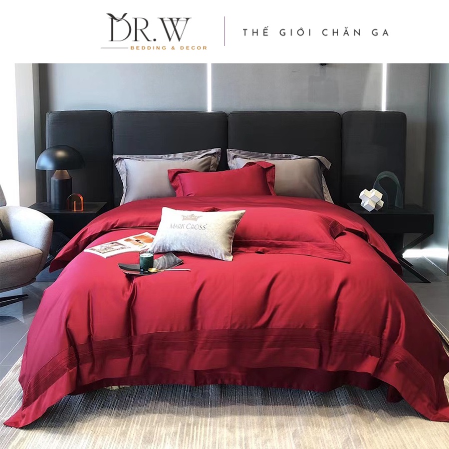 Bộ chăn ga ra gối nệm drap giường set 5 món tencel 160s mang phong cách châu âu DR.W cao cấp - Thế Giới Chăn Ga