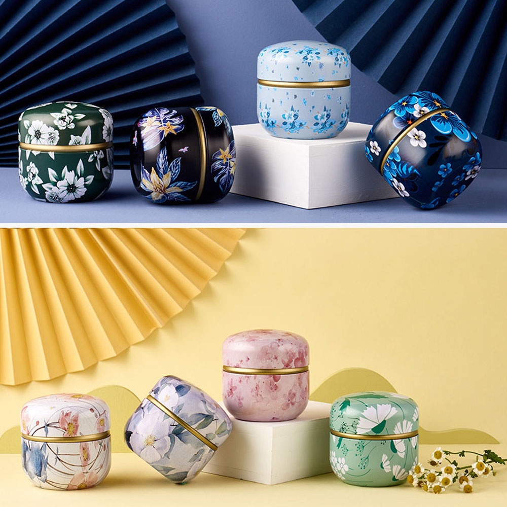 YIYU Hộp mạ thiếc đựng trà/kẹo/trái cây mini đa năng phong cách Nhật Bản tiện dụng