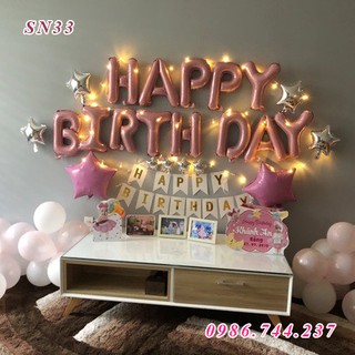 Set bóng trang trí sinh nhật y hình kèm đèn Led mã SN33