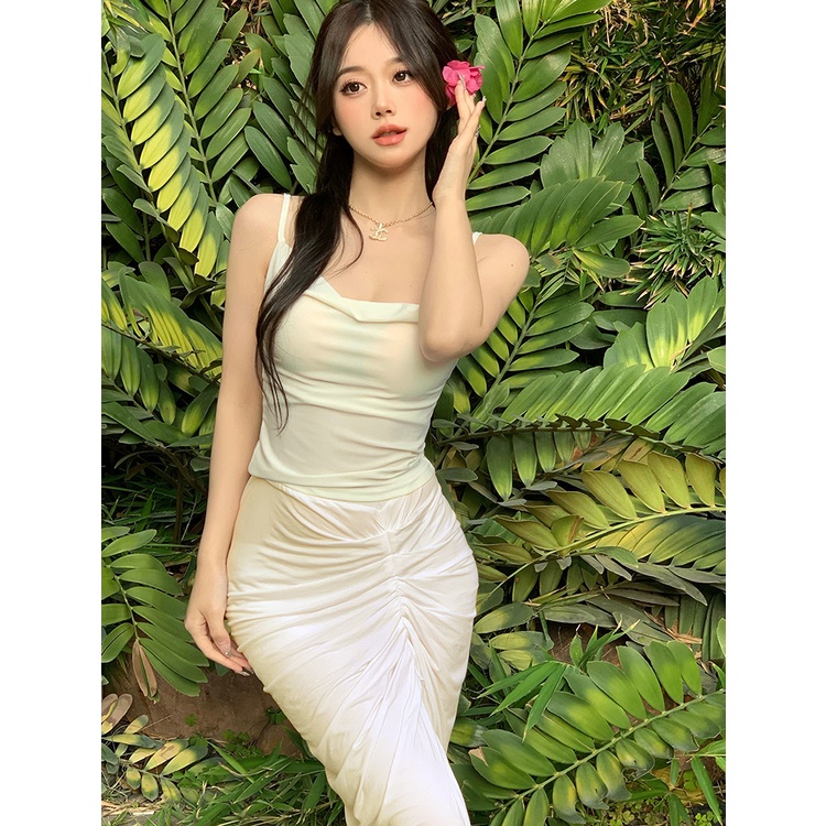 Set đồ nữ phong cách tiểu thư ngọt ngào gợi cảm hàng Quảng Châu đầu xu hướng mùa hè mới 2022