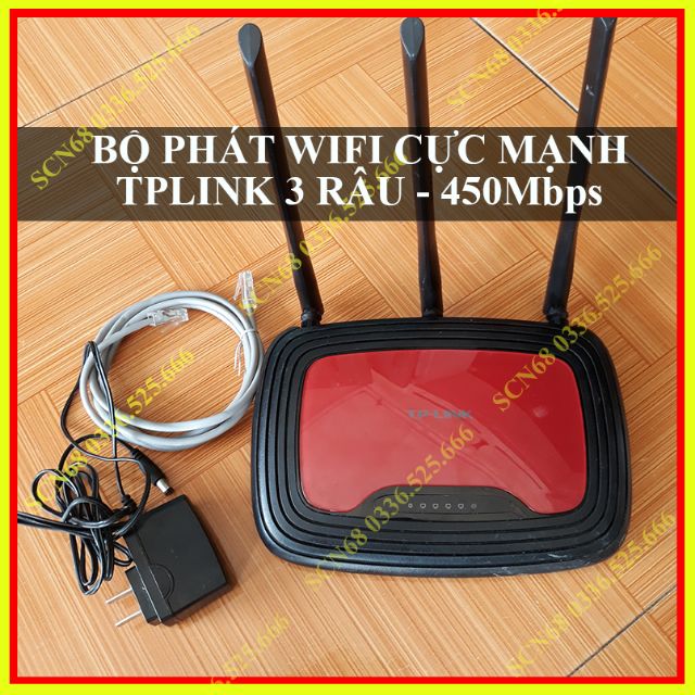 (BẢO HÀNH 12THÁNG) Bộ Phát WiFi Tplink 3 Râu Xuyên Tường - TPLINK WR2041N ( Băng thông 450Mbps) | BigBuy360 - bigbuy360.vn