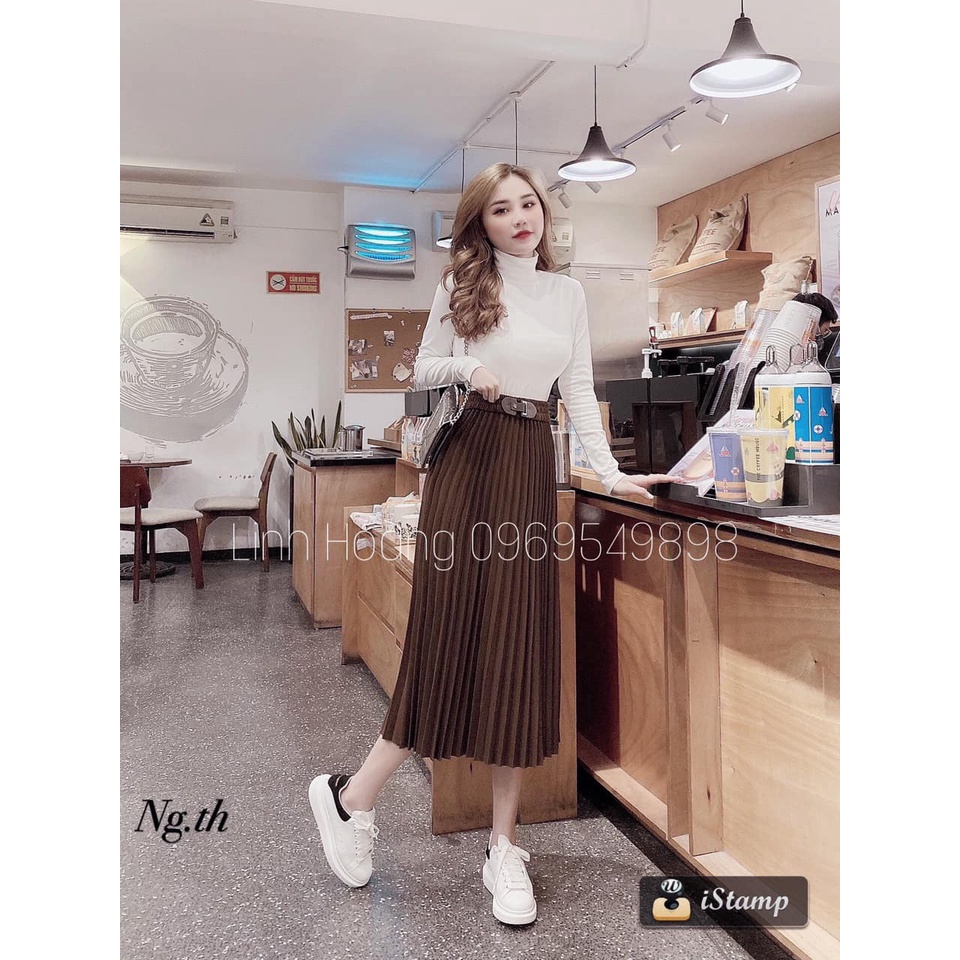 [Mã 2611THTRANG100K hoàn 10% xu đơn 99K] Chân váy maxi xếp ly tiểu thư 1120 (kèm ảnh thật,video)