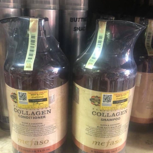 Cặp gội xả MEFASO collagen tem vàng chính hãng