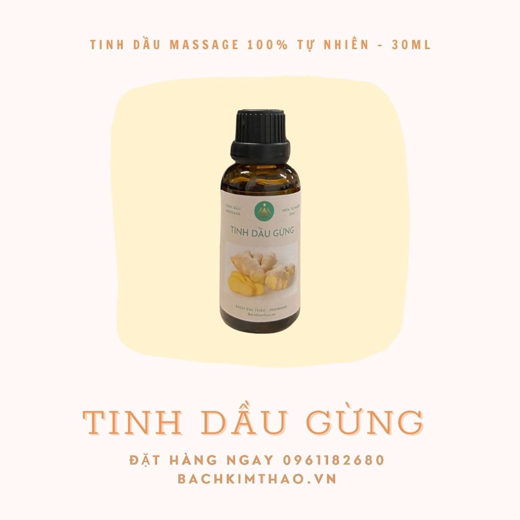 Tinh dầu gừng già massage Bách Kim Thảo 10ml - 100% tự nhiên