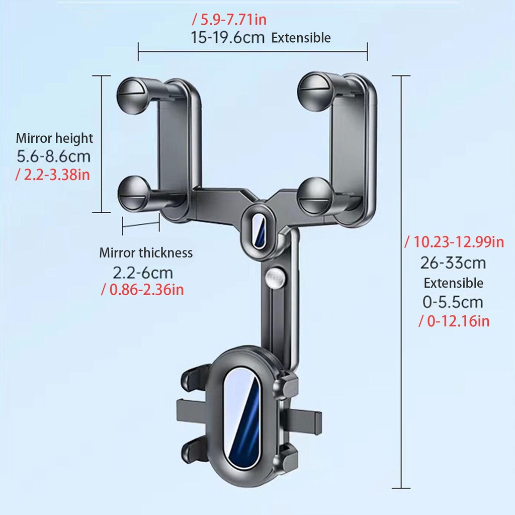 Fonken 360° Giá Đỡ Điện Thoại Gắn Kính Chiếu Hậu Xe Hơi Thiết Kế Xoay Được Tiện Dụng