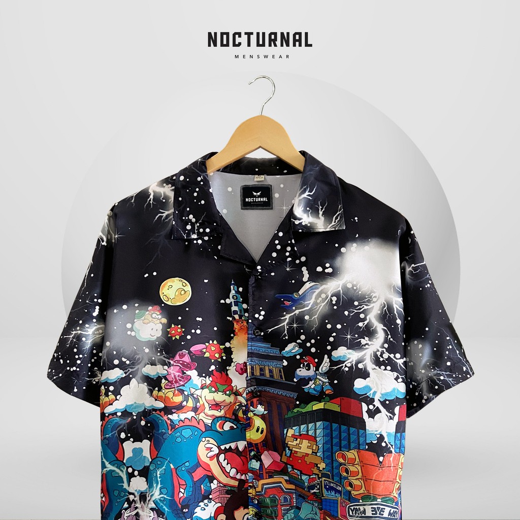 ÁO SƠ MI FULLPRINT CỔ VEST LIGHTNING MARIO NOCTURNAL Nam Nữ Cặp Đôi Unisex Phong Cách Dạo Phố Sài Gòn Ulzzang 2021