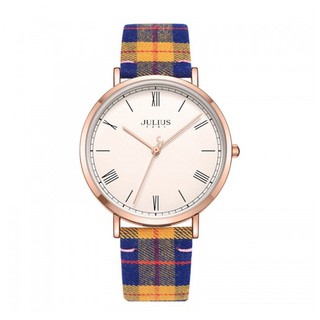 Đồng hồ nữ Julius JA-1015 dây da kẻ caro