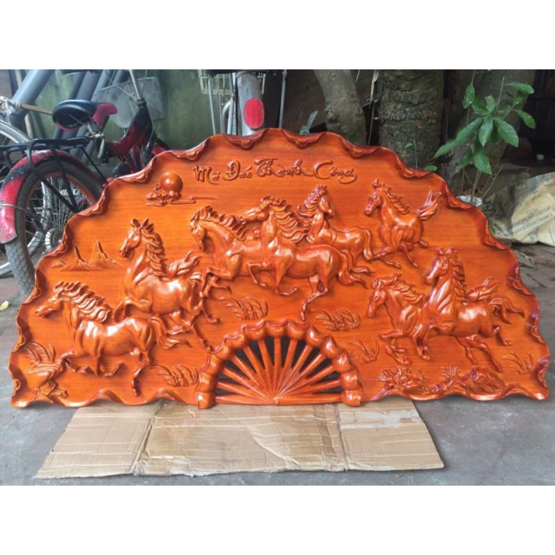 Tranh quạt treo tường gỗ hương
