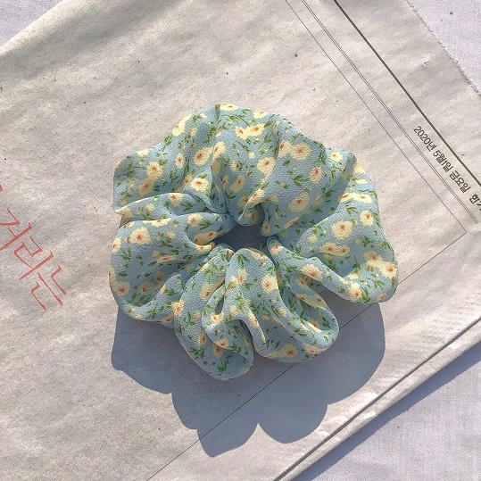 Dây Buộc Tóc Vải Crunchies Hoa Nhí Nhẹ Nhàng Vintage