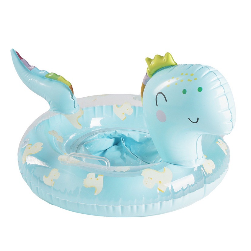 Phao Bơi Tròn Hình Khủng Long Đính Kim Sa Lấp Lánh An Toàn Chống Lăn Cho Bé 0-5 Tuổi
